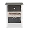 Baxton Studio Shadell Modern Transitional Two-Tone Wood 1-Drawer Storage Unit with Basket-Dark Grey and White 198-12276-ZORO - alternate 4